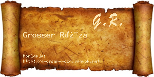 Grosser Róza névjegykártya